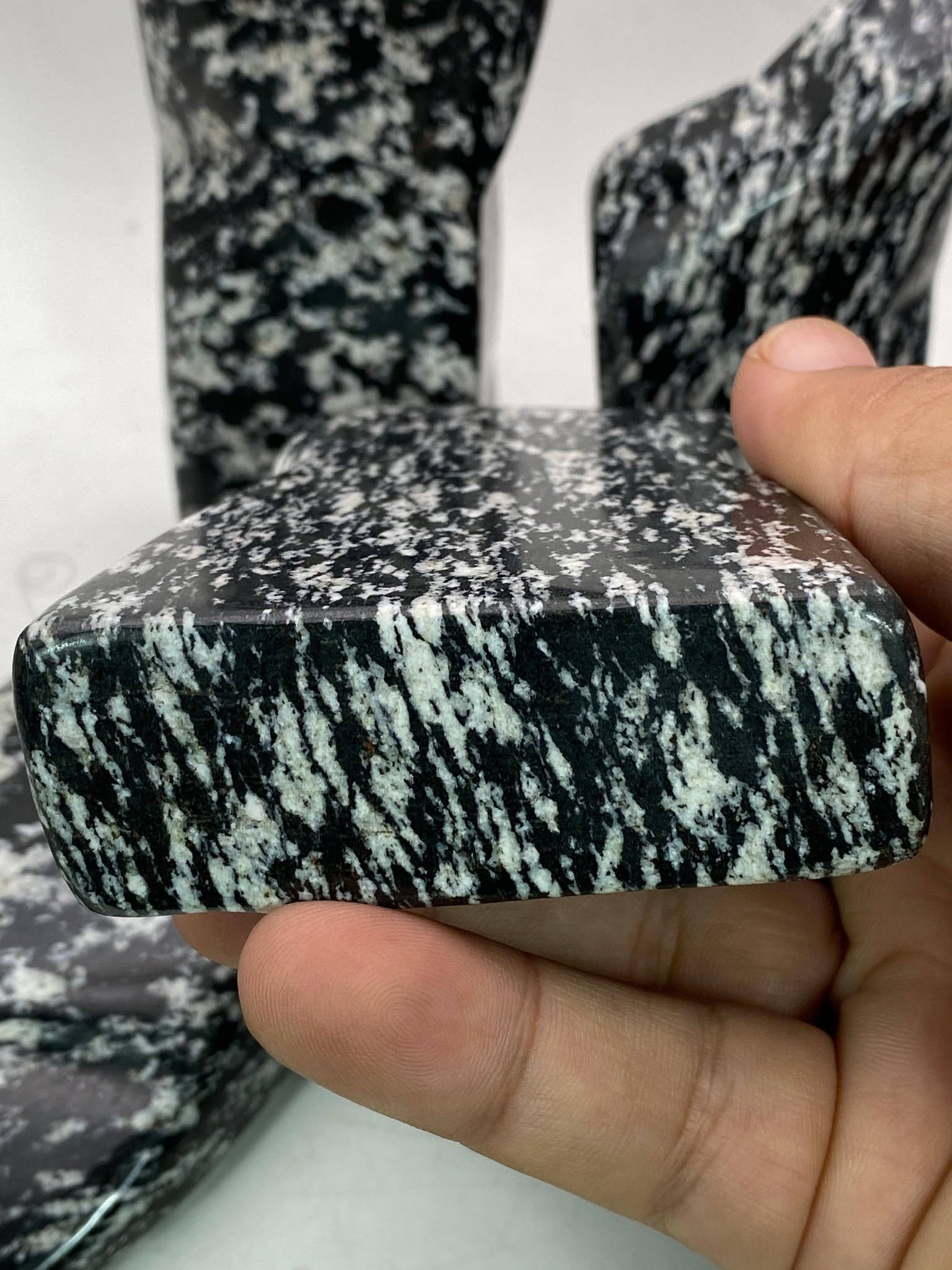 Natural Black Obsidian Jasper – Handmade Polish