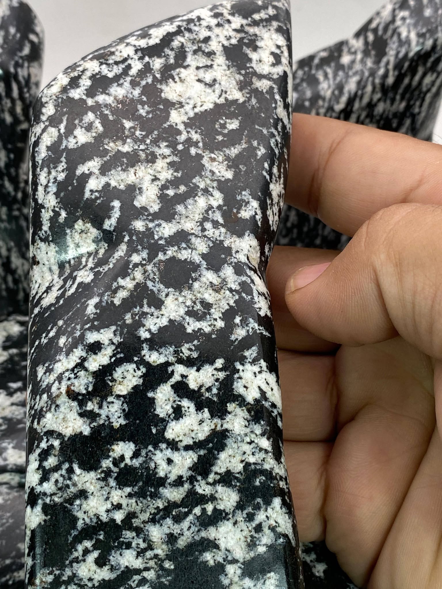 Natural Black Obsidian Jasper – Handmade Polish
