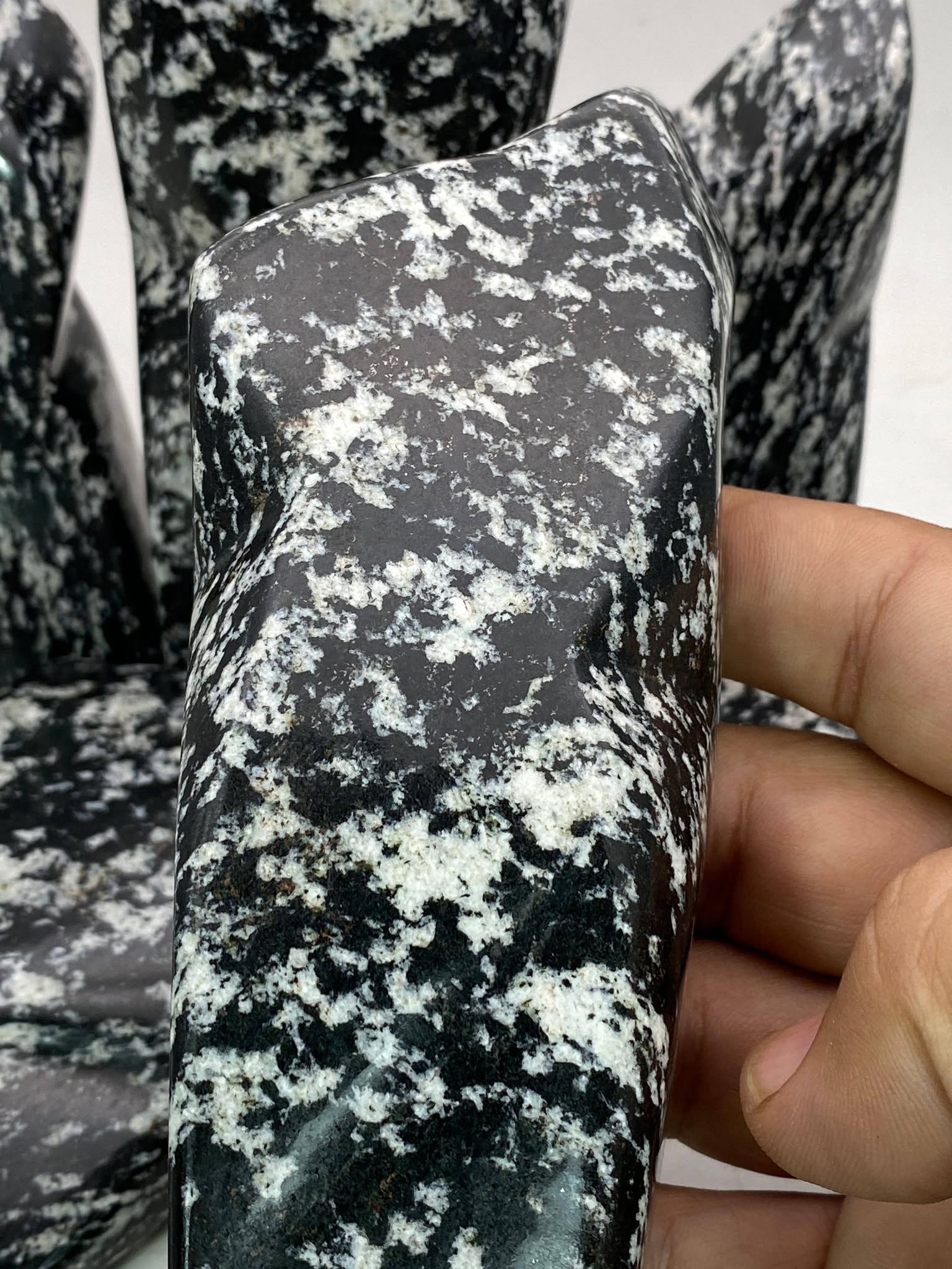 Natural Black Obsidian Jasper – Handmade Polish