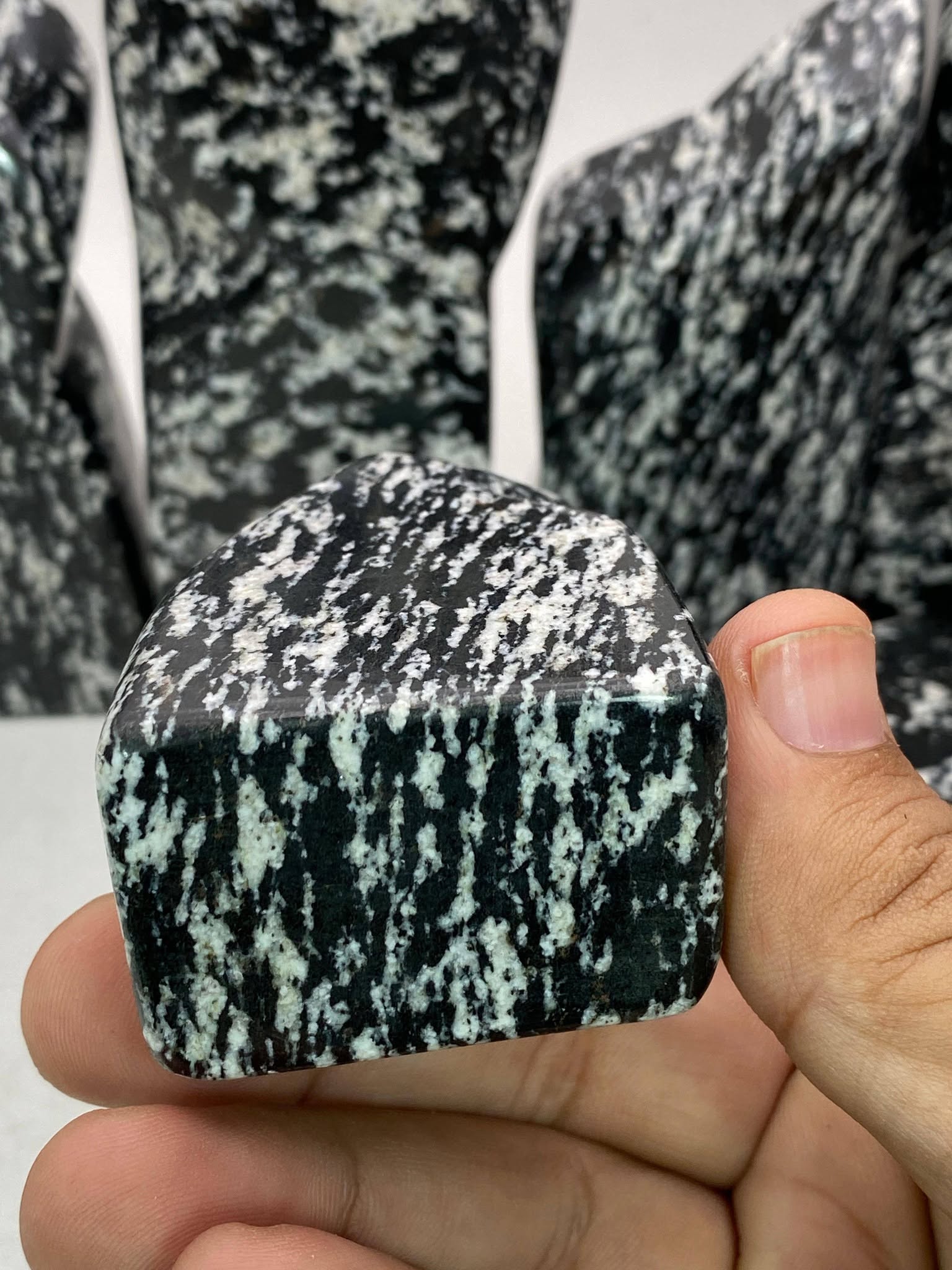 Natural Black Obsidian Jasper – Handmade Polish