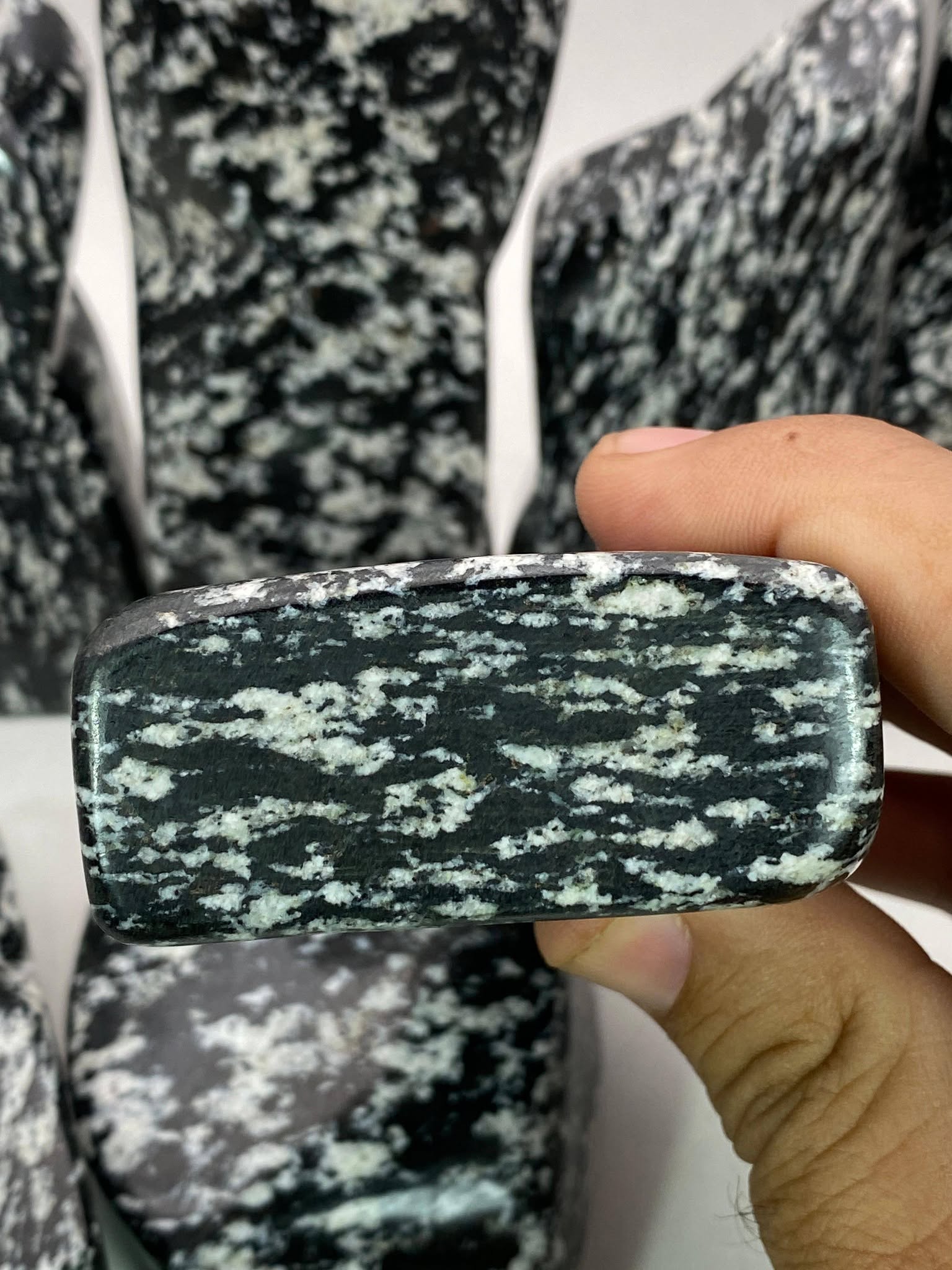 Natural Black Obsidian Jasper – Handmade Polish