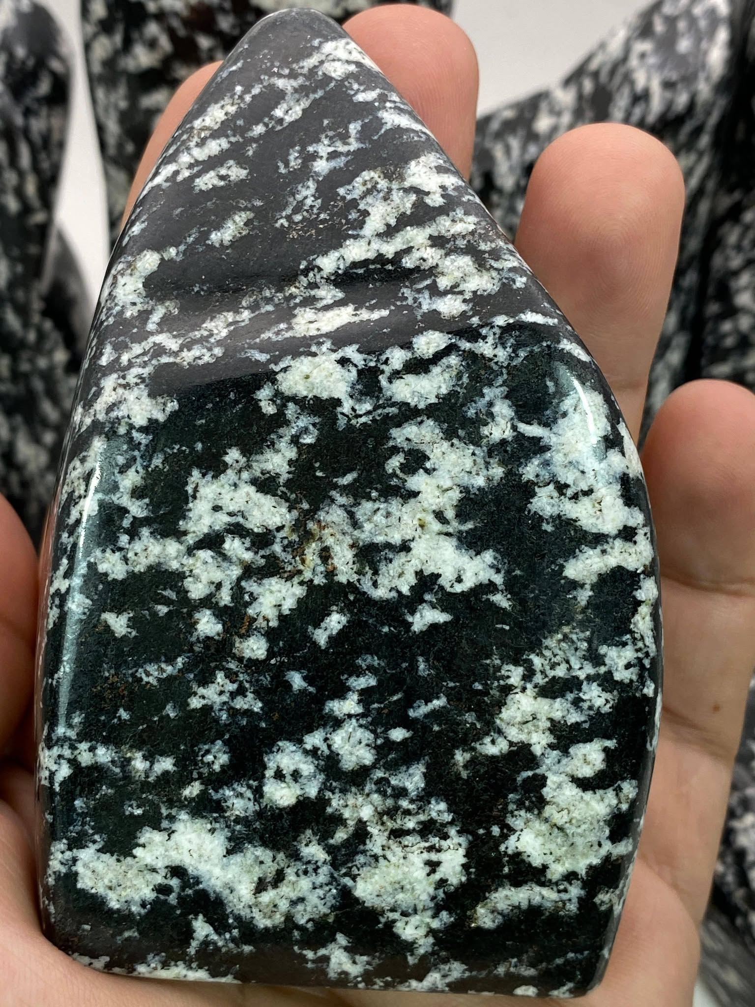 Natural Black Obsidian Jasper – Handmade Polish