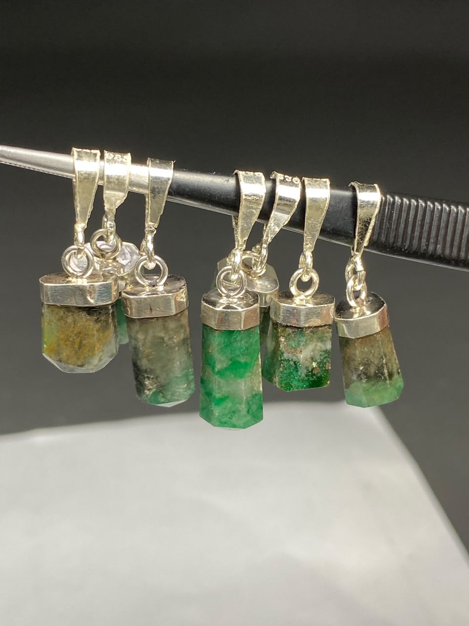 Natural Handmade Sterling Silver Emerald Pendant