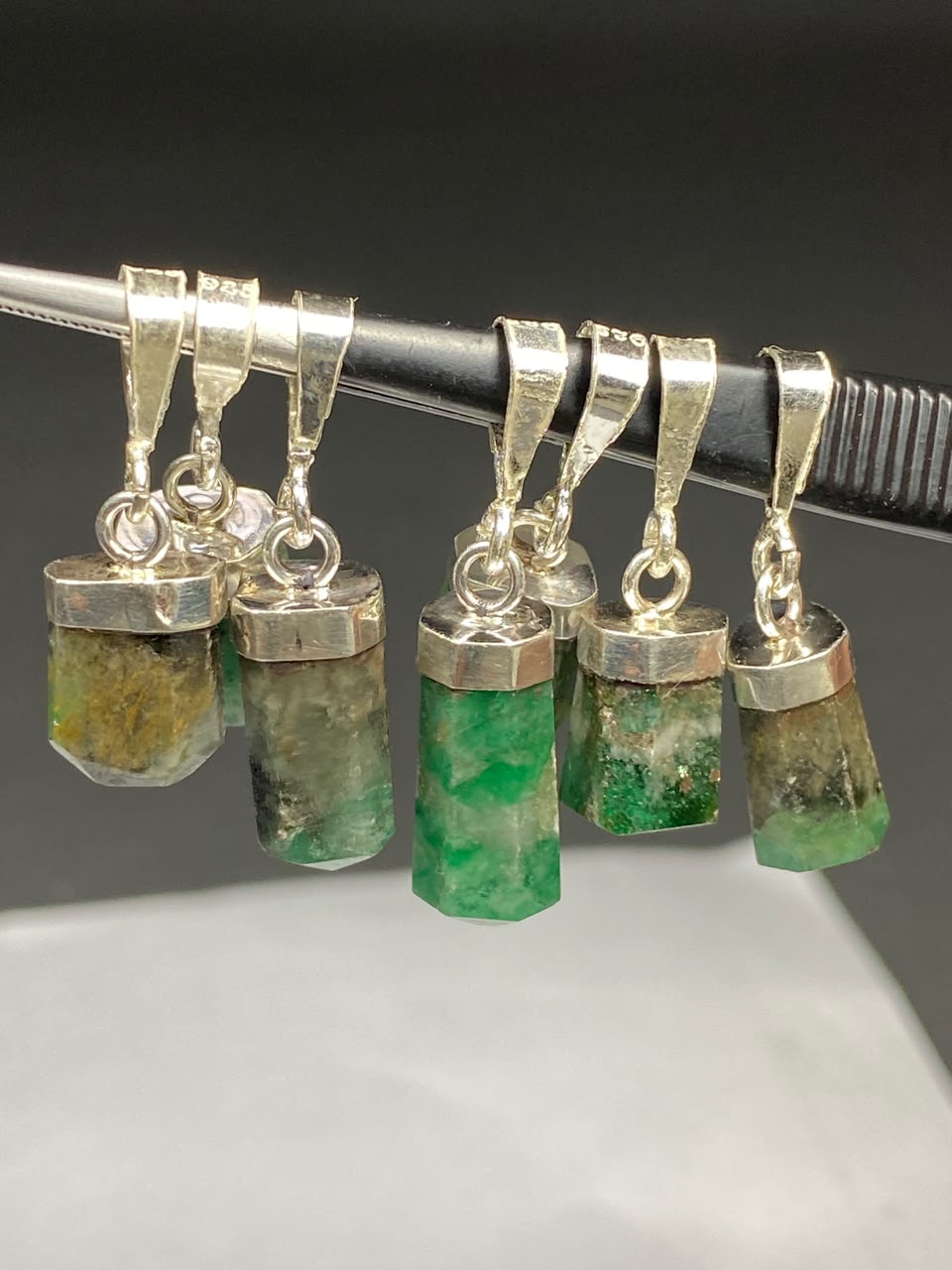 Natural Handmade Sterling Silver Emerald Pendant