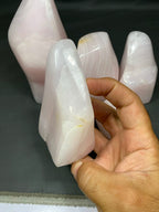 Natural Handmade Pink Calcite Polish with Mangano