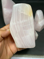 Natural Handmade Pink Calcite Polish with Mangano