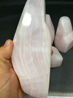 Natural Handmade Pink Calcite Polish with Mangano
