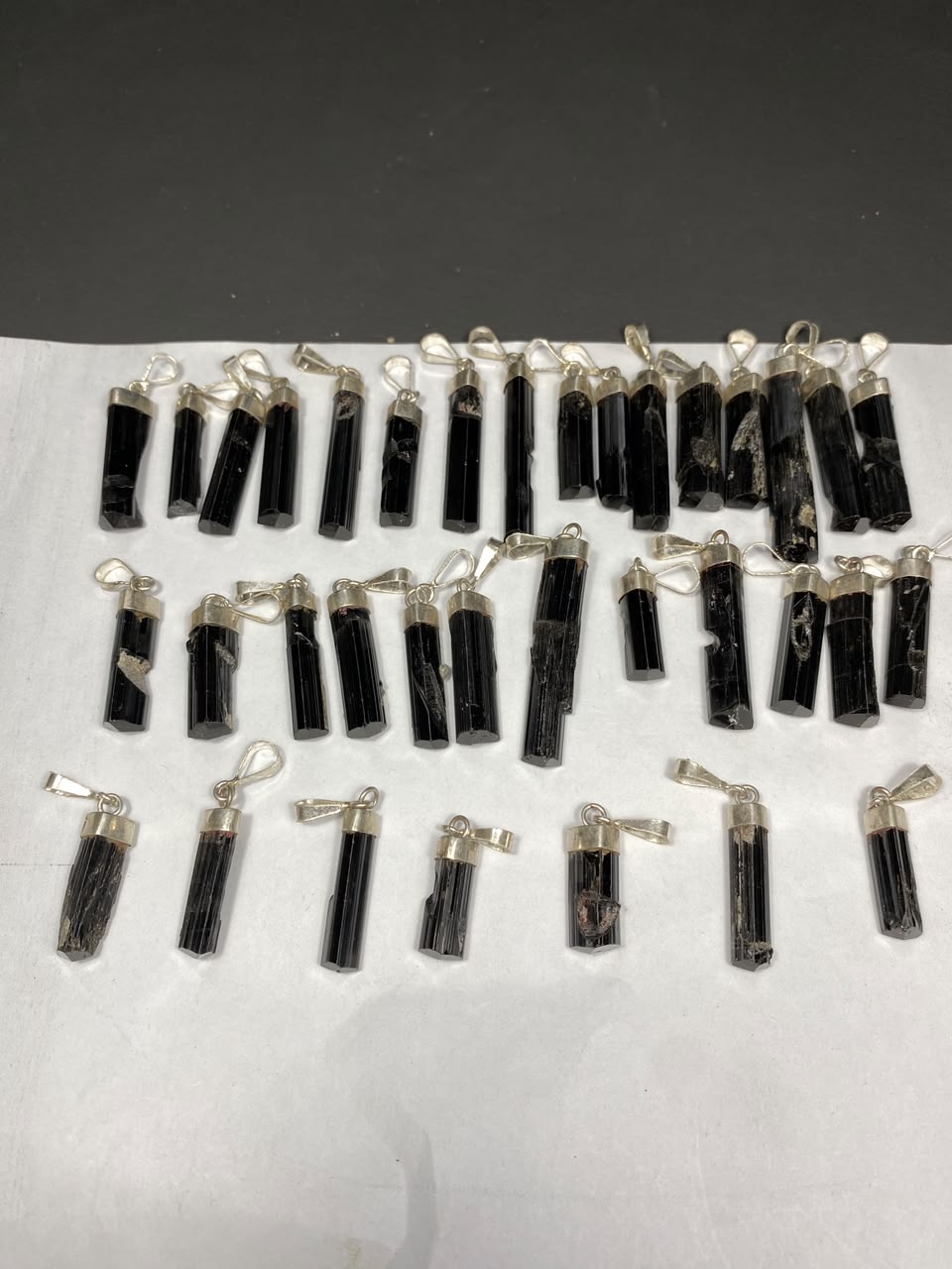 Sterling Silver Black Tourmaline Pendant Crystal