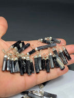 Sterling Silver Black Tourmaline Pendant Crystal