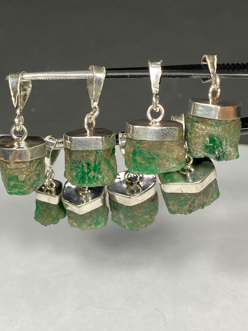 Natural Handmade Sterling Silver Emerald Pendant Origin Swat Mine