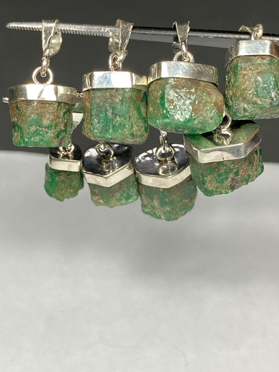 Natural Handmade Sterling Silver Emerald Pendant Origin Swat Mine