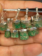 Natural Handmade Sterling Silver Emerald Pendant Origin Swat Mine