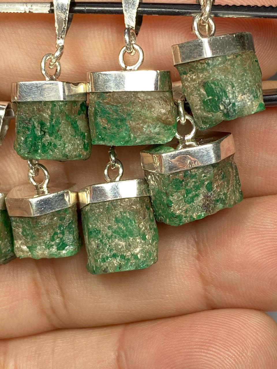 Natural Handmade Sterling Silver Emerald Pendant Origin Swat Mine