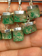 Natural Handmade Sterling Silver Emerald Pendant Origin Swat Mine