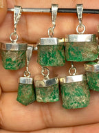Natural Handmade Sterling Silver Emerald Pendant Origin Swat Mine