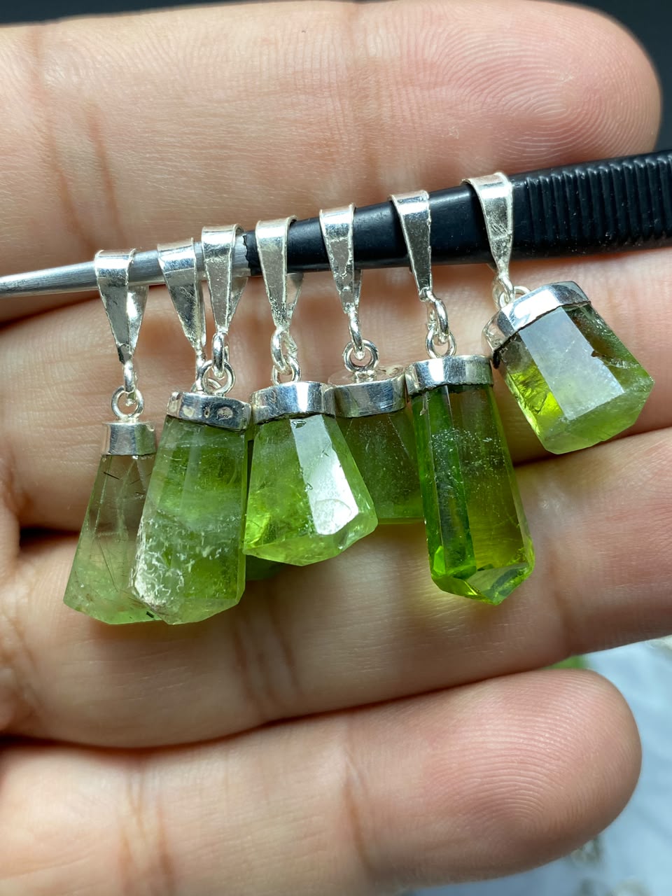 Sterling Silver Peridot Pendant Origin Supat Mine