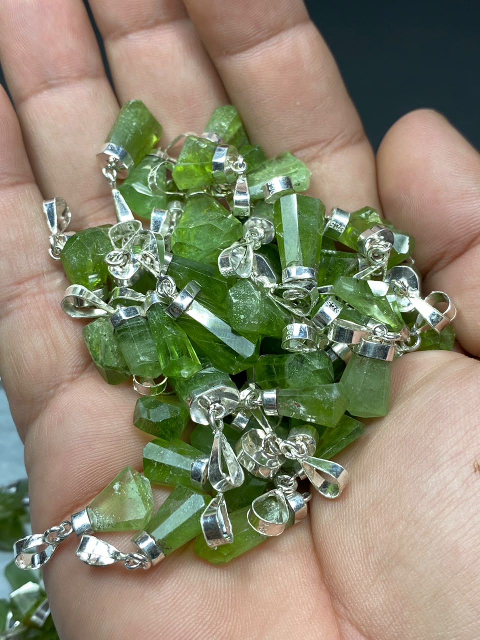 Sterling Silver Peridot Pendant Origin Supat Mine