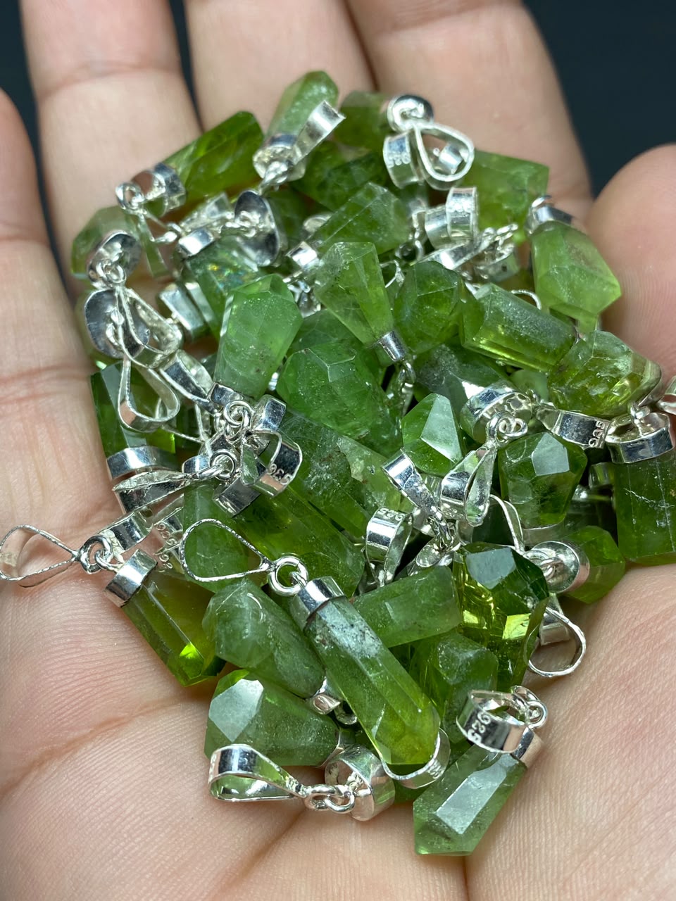 Sterling Silver Peridot Pendant Origin Supat Mine