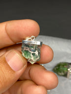 Stunning Natural Green Sterling Silver Tourmaline Pendant Lot
