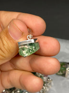 Stunning Natural Green Sterling Silver Tourmaline Pendant Lot