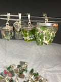 Stunning Natural Green Sterling Silver Tourmaline Pendant Lot