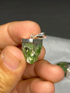 Stunning Natural Green Sterling Silver Tourmaline Pendant Lot