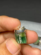 Stunning Natural Green Sterling Silver Tourmaline Pendant Lot