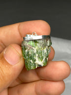 Stunning Natural Green Sterling Silver Tourmaline Pendant Lot