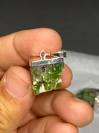 Stunning Natural Green Sterling Silver Tourmaline Pendant Lot