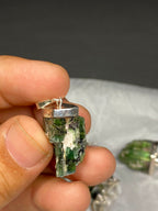 Stunning Natural Green Sterling Silver Tourmaline Pendant Lot