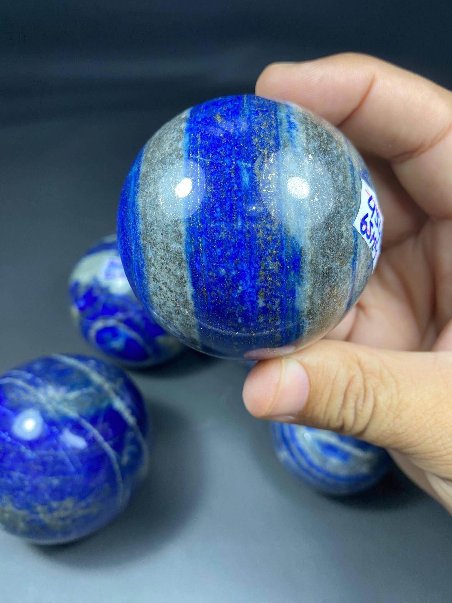 Natural Lapis Lazuli Sphere Balls – Handmade Polish