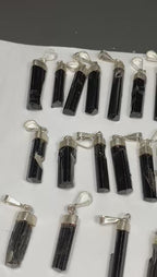 Sterling Silver Black Tourmaline Pendant Crystal